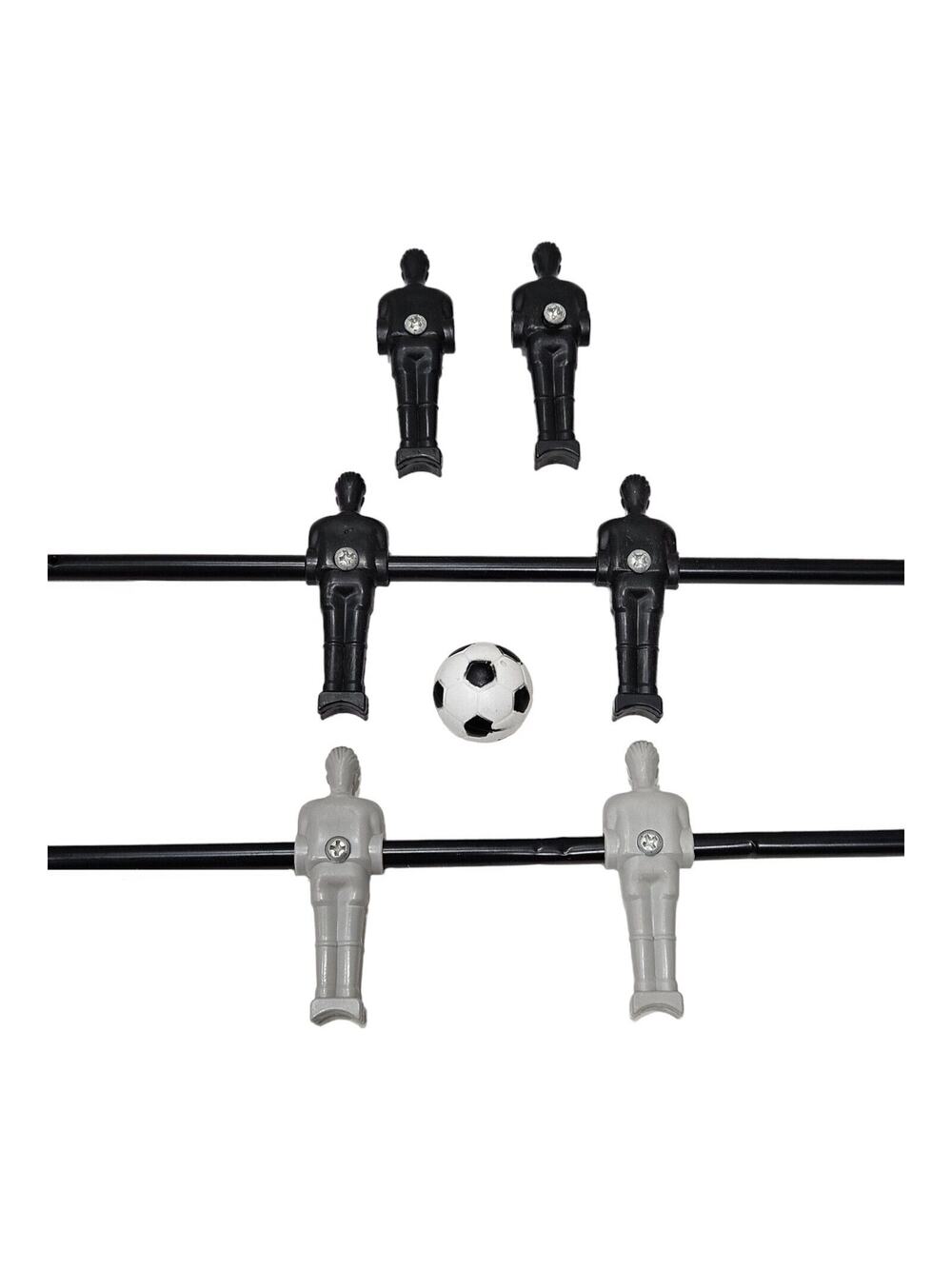 9 Pc Lot - Replacement Parts Soccer Foosball Black White Ball + Figure + Bars